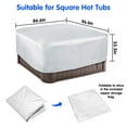thumbnail image 4 of Thermal Hot Tub Cover, Universal Square Hot Tub Cover with Drawstrings, Waterproof Oxford Cloth Dust Cover Protector UV Resistant Coating for Outdoor SPA Bath Pool, 4 of 7
