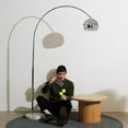 thumbnail image 4 of Brightech Olivia 75 in. Brushed Chrome Modern 1-Light LED Marble Base Floor Lamp with Chrome Metal Bowl Shade and Adjustable Head, 4 of 11