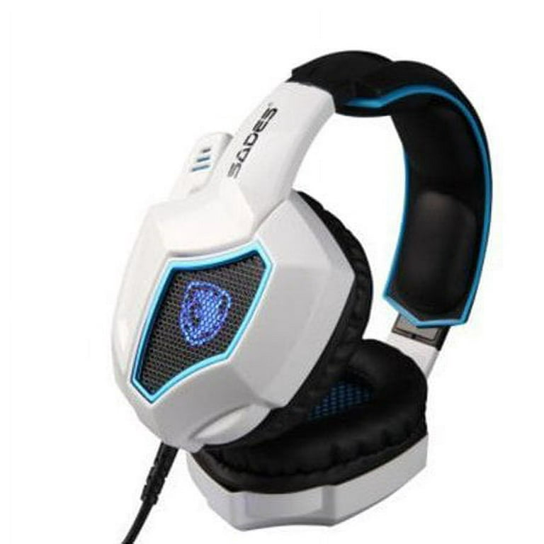 SADES Spirit Wolf Stereo Volume USB Noise MIC 7.1 Surround For Gaming Over-the-Ear Isolating Gamers Headset Control PC with Sound