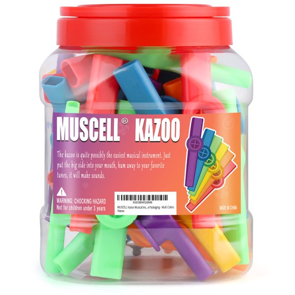 MUSCELL 36PCS Plastic Kazoo Bulk - Multi Colors, Party Favors, Operation Christmas Child Bulk Items, Kazoos Musical Instruments for Music C