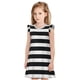 thumbnail image 1 of Fotbe Black And White Stripes Vestido de Dormir para Niñas de 3 a 10 Años, Mangas Cortas, Estilo Princesa, Pijama Camisón con Mangas Voladas-X-Large, 1 of 6