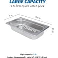 thumbnail image 2 of 6-Pack Hotel Pans 1/3 Size Steam Table Pan 2.5" Deep Hotel Pan Stainless Steel Pan for Party, Restaurant, Hotel, 2 of 15
