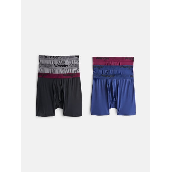 Wrangler Men's Flex Microfiber 6" Boxer Briefs, 6-Pack, Sizes S-2XL