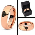 thumbnail image 4 of Tungsten Elephant Animal Polygon Style Art Band Ring 7mm Men Women Comfort Fit 18k Rose Gold Dome Polished, 4 of 4