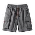 thumbnail image 2 of FRSASU Men's Summer Shorts Bermuda Athletic Stretch Sport Wear Drawstring Soft Cargo Gym Pants Casual Comfy Beach Shorts Dark Gray, 2 of 8