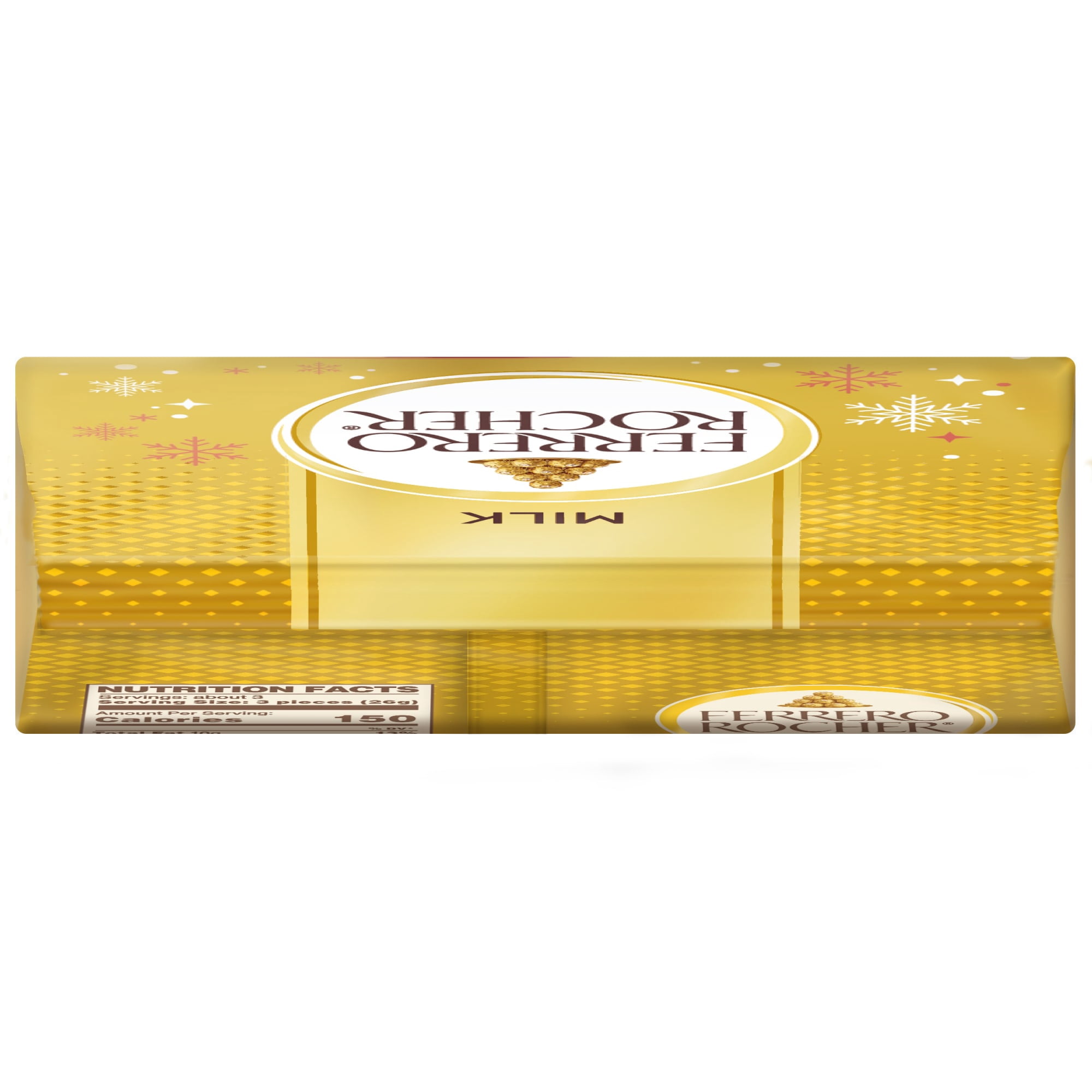 (2 pack) Ferrero Rocher Golden Moments, Premium Milk Chocolate Hazelnut, Individually Wrapped Holiday Chocolate, 3.1 oz bag