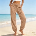 thumbnail image 2 of Resicozy Sweatpants for Women Trendy Drawstring Elastic Waist Bottom Lounge Pant Lightweight Baggy Joggers with Pocket Camel L, 2 of 5