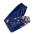 thumbnail image 6 of WTOBBY Women's Long Pants with Cuffed Hem and Retro Print, Suitable as Casual Pants or Pajama Pants for Comfortable Wear and Relaxation,Blue XS, 6 of 6