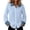Light Blue, variant on QASIEATN Womens Oversized Shirts Long Sleeve Mock Turtleneck V Neck Button Down Denim Pullover Shirts