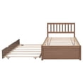 thumbnail image 5 of DreamBuck Twin Bed Frame with Trundle, Wood Bed Frame with Headboard, Twin Platform Bed with Pull Out Trundle Bed, Modern Twin Trundle Bed for Bedroom, No Box Spring Needed, 5 of 9