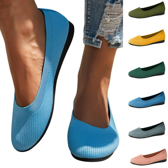 Miluxas Women's Flats Slip on Ballet Flats Wide Toe Box Comfortable Walking Shoes