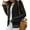 Black, variant on Long Sleeved Open Front Women Casual Knit Waffle Cardigan Coat