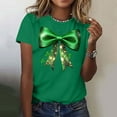 thumbnail image 4 of Ounisa Womens Funny St Patricks Day Bows T Shirts for Girls Cute Short Sleeve Tees for Saint Patricks Day, 4 of 5