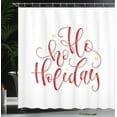 thumbnail image 3 of Ambesonne Ho Ho Ho Shower Curtain, Cursive Christmas Holiday, 69"Wx75"L, Dark Pink Yellow and Seafoam, 3 of 4