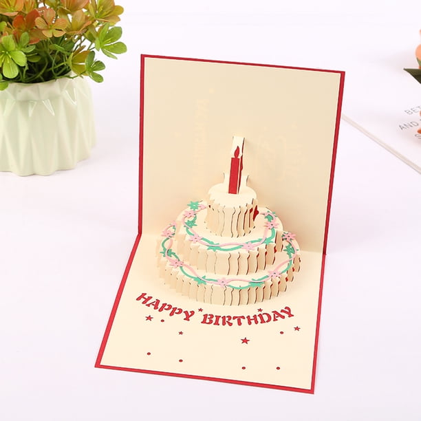 How To Make 3D Pop Up , Pop-Up Birthday Cake Greeting Card Birthday Cards