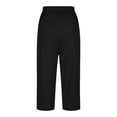 thumbnail image 5 of LEKDFST Dress Capri Pants For Women Solid Color Low Waist Stretchy Capris Athletic Womens Lightweight Pants Black L, 5 of 8