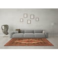 thumbnail image 3 of Ahgly Company Indoor Square Medallion Brown Traditional Area Rugs, 4' Square, 3 of 4