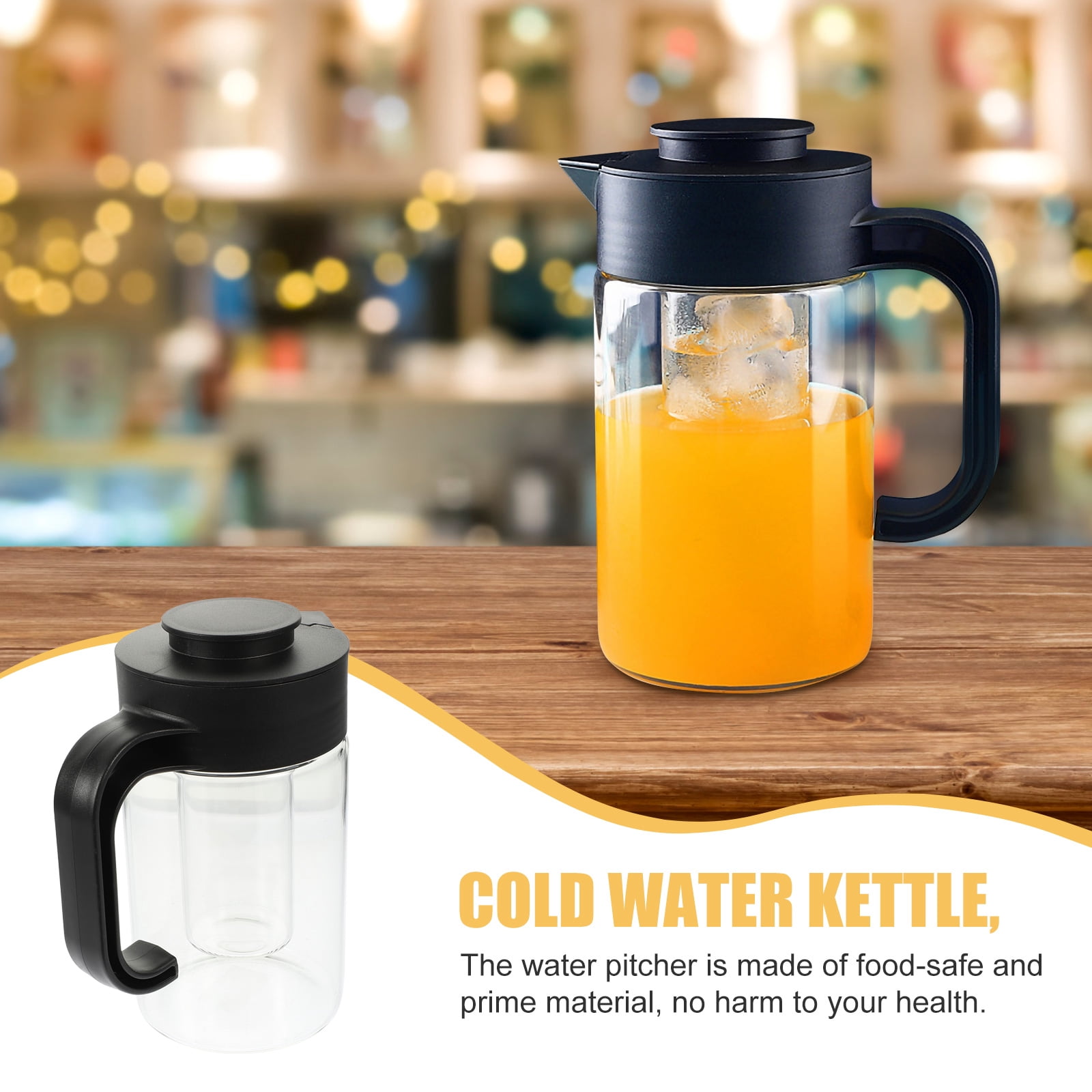 Glass Teapot with Infuser for Home Use - Water Jug, Coffee, Iced Tea, Fruit Infusion Flavor Pitcher, Drink Supply Accessory