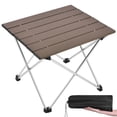thumbnail image 1 of Mesa de camping portátil Grope con mesa de aluminio, mesa de playa plegable, fácil de transportar, perfecta para picnic al aire libre, barbacoa, festival de cocina, playa, casa (café-S), 1 of 5