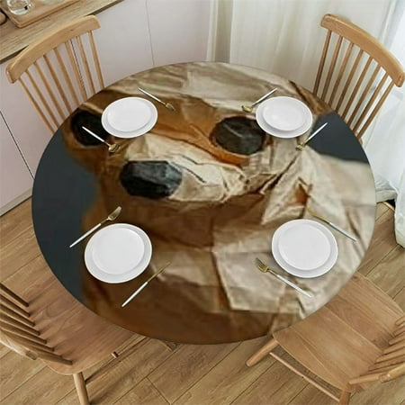 

Autua Chihuahua Dog Round Tablecloth Stain-Resistant Washable for Indoor Outdoor Restaurant Wedding Party Table Cover Mother s Day Elastic Edge 31 -35