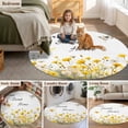 thumbnail image 5 of Spring Yellow Floral Round Area Rug 3Ft Washable Small Circle Rugs for Kitchen Entryway, Farmhouse Country Flower Butterflies Non-Slip Carpet Floor Mats Indoor Outdoor Carpet Runner Home Decor, 5 of 8