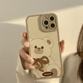 thumbnail image 2 of Cute Retro Bear Bow Soft Phone Case Compatible with iPhone Case (Gray,iPhone 14 Pro Max), 2 of 6