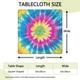 thumbnail image 2 of Colorful Rainbow Tie Dye Spiral Pattern Square Fitted Tablecloth with Elastic Edge,Square Table Cover,Washable Elastic Table Cover for Home Kitchen Party Decor 34"x34", 2 of 6