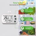 thumbnail image 4 of Digital Refrigerator Thermometer 2 Pack,Waterproof Fridge Thermometer, Max/Min Record Function,Timer Function White,2 * Temperature detector,White, 4 of 7