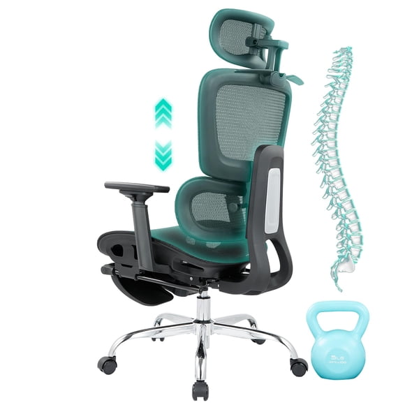 Yeshouse silla ergonómica para juegos 265L2, malla transpirable, reposacabezas 3D, respaldo doble y soporte lumbar, estructura metálica giratoria, ruedas silenciosas, ideal para oficina y gaming