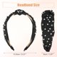 thumbnail image 5 of Diadema de mujer con cristales perlados y nudos de Unique Bargains Estilo clásico y casual Diadema negra 5.31"x1.97", 5 of 7