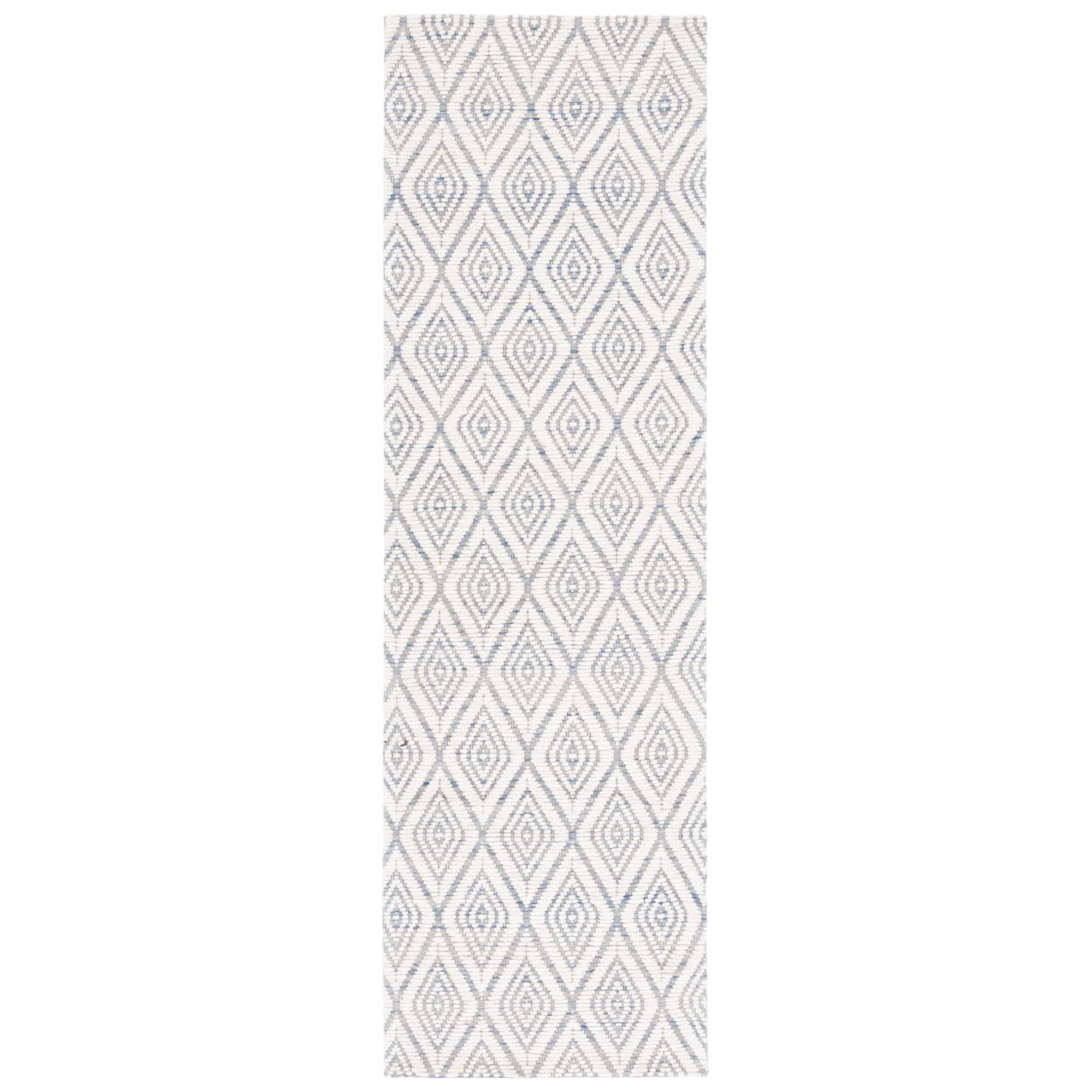 SAFAVIEH Marbella Winston Diamond Area Rug, Blue/Ivory, 6' x 6' Round