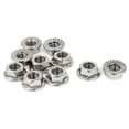 thumbnail image 3 of 10 Pcs 8mm Height 5/16" M8 Thread Stainless Steel Serrated Hex Flange Lock Nuts, 3 of 4