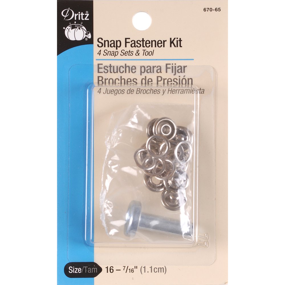 Dritz Snap Fastener Kit 7/16" 4/PkgNickel