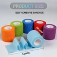 thumbnail image 3 of PINHEN 12 Pack Self Adhesive Bandage 2 Inch x 5 Yards Breathable Cohesive Bandage Wrap Rolls Elastic Self-Adherent Tape for Stretch Athletic, Sports, Wrist, Ankle Tape, Colorful, 3 of 7