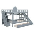 thumbnail image 6 of Bellemave Kids Castle Bunk Bed with Storage Drawers, Shelf, Slide and Safety Guardrail, Full Over Full Bunk Bed with Stairs, Castle Bunk Bed/Playhouse Bed for Girls, Boys, Kids (Gray), 6 of 9