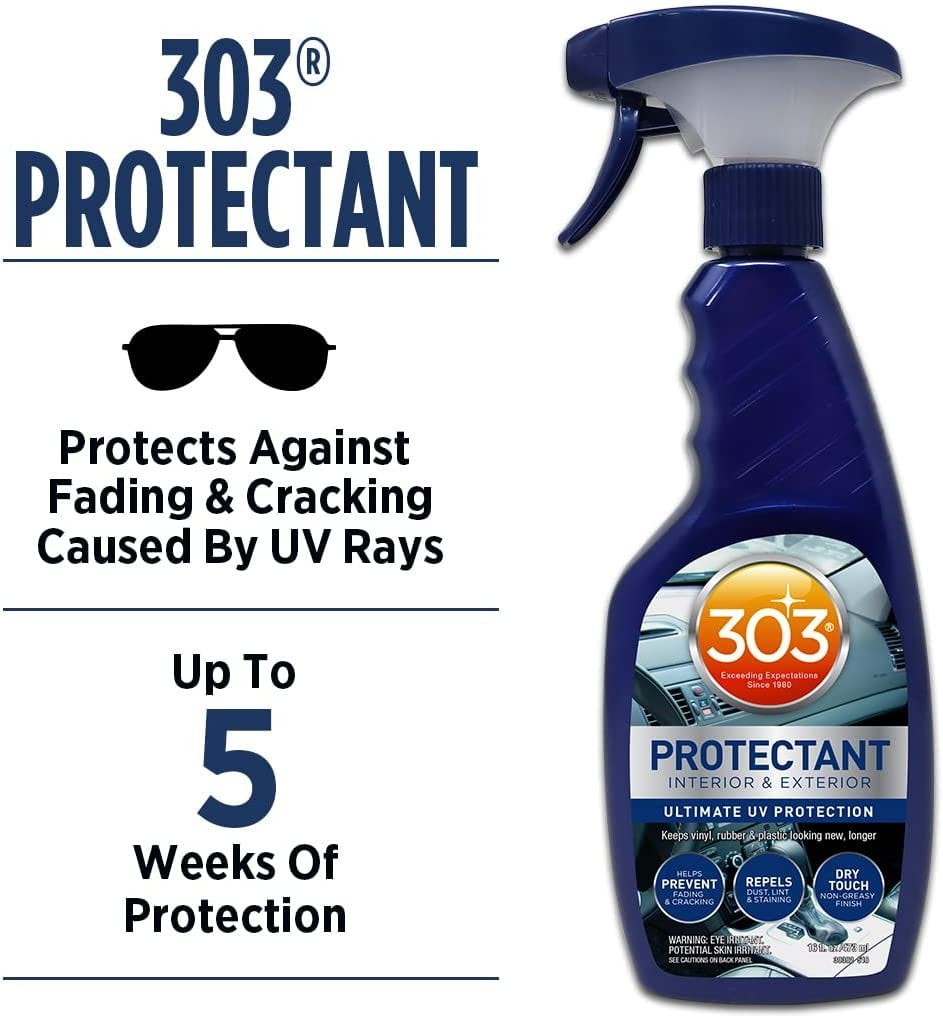 303 Automotive Protectant - Provides Superior UV Protection, Helps Prevent  Fading and Cracking, 16oz & 303 Leather 3-in-1 Complete Care - Helps