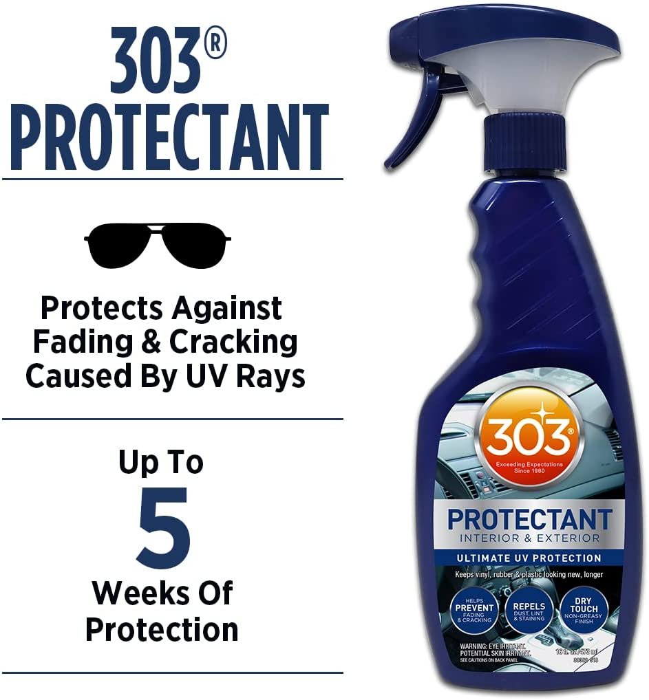 303 Automotive Protectant - Provides Superior UV Protection, Helps Prevent  Fading and Cracking, Repels Dust, Lint, and Staining, Restores Lost Color