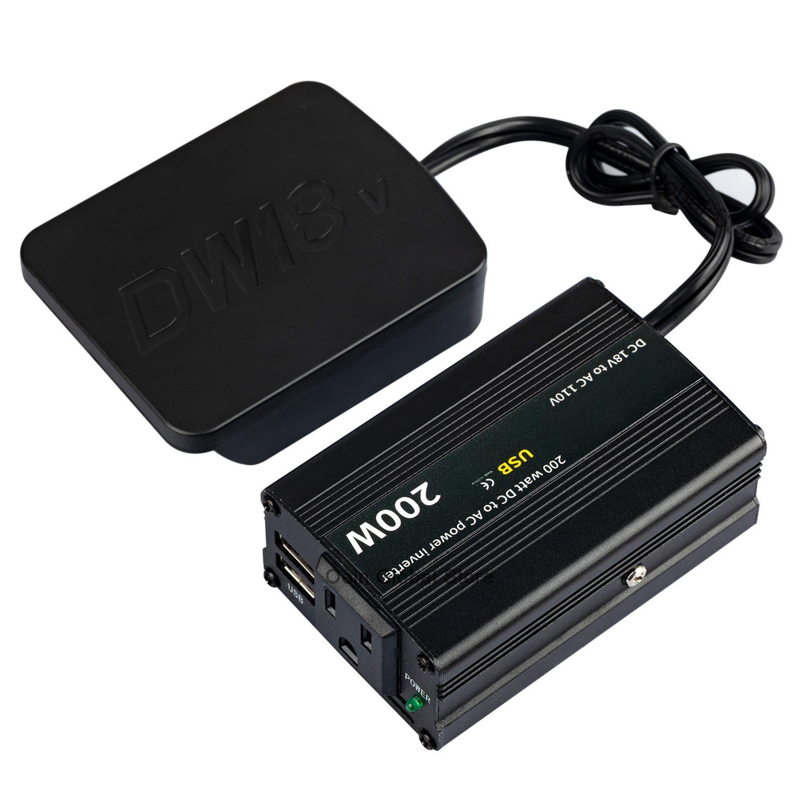DC 18v to AC 110V Power Inverter 200W 