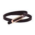 thumbnail image 1 of Qarigey Cinturón fino de cuero elegante para mujer, cinturón fino de PU para varios conjuntos, hebilla de Metal, nueva moda Cinturones Color café, 1 of 6