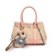 thumbnail image 1 of Bolsos de mano tejidos con empalme de moda para mujer, primavera y verano 2025, nuevo estilo, moderno, versátil, para ocio, bolso bandolera de gran capacidad, 1 of 5
