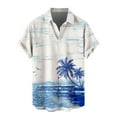 thumbnail image 1 of Camisas Negras Para Hombre Camisa hawaiana de manga corta para hombre, camisa con estampado 3D de solapa de primavera y verano, camiseta de moda (Blue, 3XL), 1 of 3