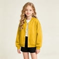 thumbnail image 5 of VIPOIN Kids Varsity Jacket, Snap Button Long Sleeve Bomber Coat with Ribbed Collar, Casual Outerwear, 5 of 6