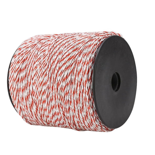 Electric Cattle Fence Wire, Stainless Steel Conductive Rope, White and Red, 500m