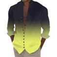 thumbnail image 1 of Camisas Para Hombre Manga Corta Camisa estampada de manga larga con botones sueltos para hombre, vacaciones junto al mar, ocio (Black, M), 1 of 4