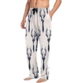 thumbnail image 5 of FREEAMG Deer Head Silhouettes Pajama Pants for Men, Men's Separate Bottoms, Pure Cotton Comfortable Lounge Pants?439?, 5 of 7