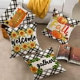 thumbnail image 4 of Welcome Fall Autumn Gather Quote Throw Pillow Cover Set of 4 18x18 Inch Outdoor Sunflowers Pumpkin Decor Farmhouse Decorative Pillow Case Cotton Linen Home Pillowcase&nbsp;for Couch (WFG 4PCS), 4 of 6