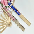 thumbnail image 6 of CreativeArrowy Summer Chinese Style Handheld Folding Dance Fan Vintage Silk Bamboo Flower Fan Birthday Present Home Party Wedding Decorations, 6 of 10