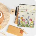 thumbnail image 4 of HELLHERO Tulip Butterfly Book Club Gifts Books Sleeve with Decorative Design Handle Polyester for Reading Lovers Notebook Reusable Pocket 11.4 Inch X 8.66 Inch, 4 of 8