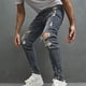 thumbnail image 4 of Pantalones largos para hombre, casuales, de mezclilla, de algodón, rectos, rotos, con agujeros, pantalones largos, pantalones para hombre, 4 of 9