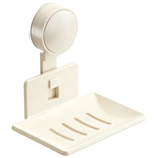 Soap Holder for Shower Suction Soap Dish Wall Mounted No Drill Soap Tray Rustproof Aluminum Bathroom Kitchen Organizer Soap Dish for Shower Soap Holder Strong Vacuum Storage Rack with Sponge Holder